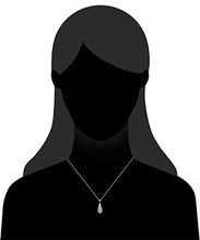 Load image into Gallery viewer, Natural Green Jade Teardrop Pendant Chain Necklace in 10K Gold,18"