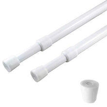 Load image into Gallery viewer, 2 Pack Spring Tension Curtain Rod Adjustable 28-43 Inches,5/8" Diameter, White,Small Short Expandable Spring Loaded Curtain Tension Rods For Window, Bathroom, Cupboard,Kitchen