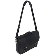 Load image into Gallery viewer, Kenneth Cole Reaction Show Business Messenger Briefcase Colombian Leather 16” Laptop Computer Portfolio Satchel Work Bag, Black, One Size
