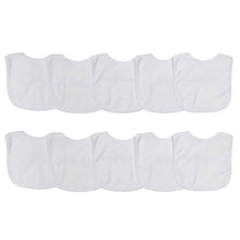 Load image into Gallery viewer, Neat Solutions 2-Ply Knit Terry Solid Color Feeder Bibs in White - 10 Pack