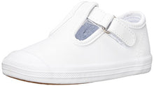 Load image into Gallery viewer, Keds baby-girls Champion Toe Cap T-Strap Sneaker , White Leather, 3 M US Infant