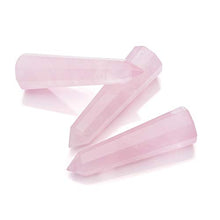 Load image into Gallery viewer, CrystalTears 3pcs 2.4" Healing Crystal Points Wands Natural Amethyst Rose Quartz Green Aventurine Crystal Wand Polished Tumbled Chakra Stone for Home Decor Reiki Healing