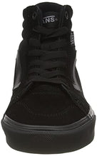 Load image into Gallery viewer, Vans Men's Hi-Top Trainers Sneaker, Suede Canvas Black Black, 9.5