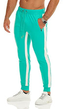 Load image into Gallery viewer, OuBER Men's Gym Jogger Pants Slim Fit Workout Running Sweatpants with Zipper Pockets (Small, Mint Green)