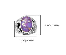 Load image into Gallery viewer, YoTreasure 10x14MM Purple Copper Turquoise Ring 925 Sterling Silver Gemstone Jewelry