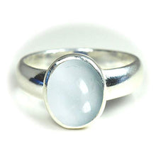 Load image into Gallery viewer, Jewelryonclick Natural Aquamarine Silver Rings for Men 5 Carat Gemstones Oval March Birthstone in Size 8