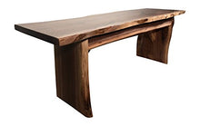 Load image into Gallery viewer, Live Edge Wooden Bench – Solid Wood Dining Bench – Rustic Home Décor Furniture – Natural Edge Wooden Slab Bench (4' Long, Walnut Wood with Clear Coat)
