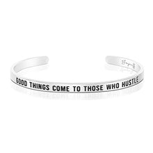 Load image into Gallery viewer, Joycuff Runner Gifts for Women Running Motivation Jewelry Cuff Bracelet Good Things Come to Those who Hustle