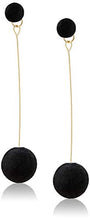 Load image into Gallery viewer, Artificial Hair Ball Dangle Earring For Women Cute Pompom Earring for Women Girl Gifts Present Valentines Birthday Anniversary Mothers Day Christmas(Black)