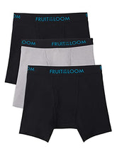 Load image into Gallery viewer, Fruit of the Loom Men's Breathable Underwear, Cotton Mesh - Black/Gray - Boxer Brief, 2X-Large