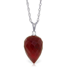 Load image into Gallery viewer, Galaxy Gold 14k 24" White Gold Diamond & Pointy Briolette Ruby Pendant Necklace