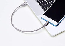 Load image into Gallery viewer, Amazon Basics Double Braided Nylon USB Type-C to Micro-B 2.0 Male Charger Cable | 1 foot, Dark Gray