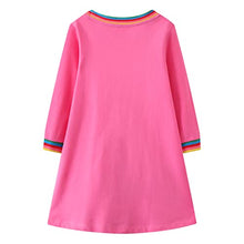 Load image into Gallery viewer, Little Girls Winter Warm Long Sleeve Dress Casual Cotton Cartoon Cute Applique Animal Outfit Jersey Shirt Dresses Size 5