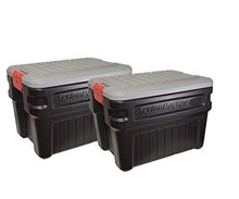 Load image into Gallery viewer, Rubbermaid ActionPacker️ 24 Gal Lockable Storage Bins Pack of 2, Industrial, Rugged Storage Containers with Lids