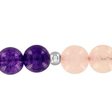 Load image into Gallery viewer, Believe London Amethyst Rose Quartz Bracelet Gemstone Healing Chakra Anxiety Crystal Natural Stone Men Women Stress Relief Reiki Yoga Diffuser Semi Precious