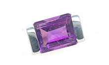 Load image into Gallery viewer, Genuine 2ct Purple Amethyst 925 Solid Sterling Silver Men's Ring Size 6, 6.75, 7, 7.75, 8, 9.75, 10, 10.75, 11, 11.75, 12
