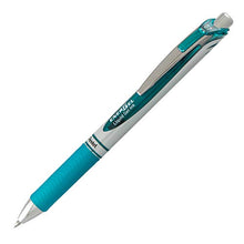 Load image into Gallery viewer, Pentel Gel Ink Pen, Retractable Gel Pen Metal Tip, 12 Pack, 0.7mm, Medium Point, Turquoise Blue (BL77-S3)