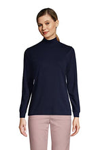 Load image into Gallery viewer, Lands' End Women Long Sleeve Relaxed Cotton Mock Multi Thanksgiving Turkey Regular Large