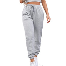 Load image into Gallery viewer, Sweatpants for Teen Girls,Women's High Waisted Sweatpants Joggers Fall Winter Workout Baggy Yoga Pants Cinch Bottom Trousers (Grey, S)