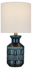 Load image into Gallery viewer, Amazon Brand – Stone & Beam Ceramic Table Lamp, 18"H, Crackle Dark Blue