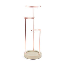 Load image into Gallery viewer, Umbra Tesora 3-Tier Jewelry Stand, Earring Holder, Accessory Organizer and Display, Concrete/Copper
