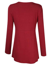 Load image into Gallery viewer, Yesfashion Womens Square Neck Ruched Tops Empire Waist Tunics Short Sleeve Pink S