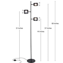 Load image into Gallery viewer, Brightech Tree Spotlight LED Floor Lamp - Very Bright Reading, Craft and Makeup 3 Light Standing Pole - Modern Dimmable & Adjustable Panels, Minimal Space Use - Black