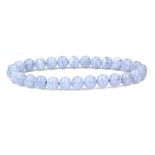 Load image into Gallery viewer, Natural A Grade Blue Lace Agate Gemstone 6mm Round Beads Stretch Bracelet 7" Unisex