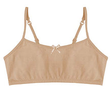 Load image into Gallery viewer, Popular Cotton Girls Training Bra - Crop Cami Training Bras for Girls w Adjustable Straps. Bra Pack 5 PK Neu 10/12