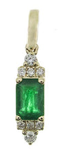 Load image into Gallery viewer, Gin & Grace 10K Yellow Gold Natural Diamond (I1,I2) & Emerald Pendant for Women