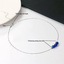 Load image into Gallery viewer, Lapis Lazuli Necklace Sterling Silver Dainty Choker Necklace for Women Crystals Healing Gem Stones Necklace as Handmade Spiritual Gifts Dark Blue Gemstone Bead Necklace as Jewelry Gift for Girls