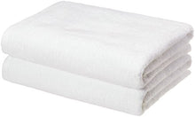 Load image into Gallery viewer, Amazon Basics Quick-Dry Bath Towels - 100% Cotton, 2-Pack, White