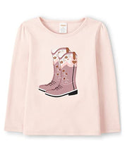 Load image into Gallery viewer, Gymboree Girls and Toddler Embroidered Graphic Long Sleeve T-Shirts, Western Rosebud, 3T