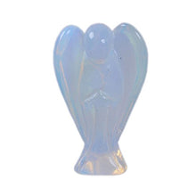 Load image into Gallery viewer, Justinstones Carved Synthetic Moonstone Opalite Glass Peace Angel Pocket Guardian AngelHealing Statue 1.5 inch