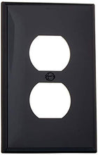 Load image into Gallery viewer, Leviton PJ8-E 1-Gang, 1-Duplex, Midway Nylon Wallplate, Midway Size, Black, 1 Pack
