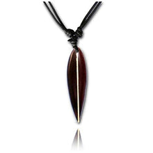 Load image into Gallery viewer, Earth Accessories Adjustable Organic Wood Surfboard Pendant Necklace - Beach Necklaces or Surfer Necklace for Women or Men