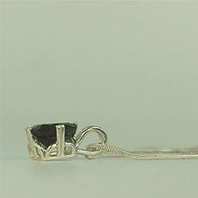 Load image into Gallery viewer, Moldavite Faceted 10x8mm Cushion Cut Necklace Pendant Sterling Silver
