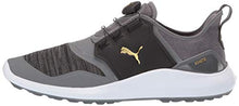 Load image into Gallery viewer, Puma Golf Men's Ignite Nxt Disc Golf Shoe, Quiet Shade-Puma Team Gold-Puma Black, 12 M US