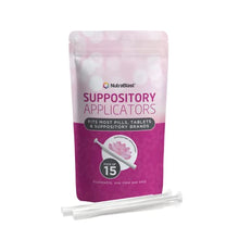 Load image into Gallery viewer, NutraBlast Disposable Vaginal Suppository Applicators (15-Pack) - Fits Most Brands, Pills, Tablets and Suppositories - Individually Wrapped