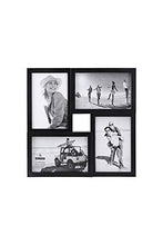 Load image into Gallery viewer, Malden 4x6 4-Opening Matted Collage Picture Frame, Displays Four, Black