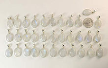Load image into Gallery viewer, Women's 925 Sterling Silver Natural Moonstone Oval June Birthstone Pendant 18+2 inches Chain - Adularescence Effect