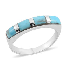 Load image into Gallery viewer, Turquoise 925 Sterling Silver Statement Ring for Women Anniversary Jewelry for Women Size 9 Blue