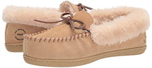 Load image into Gallery viewer, Dearfoams Women's Bethany Suede Moccasin Slipper, Desert, 9