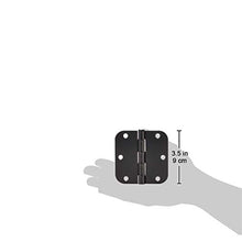 Load image into Gallery viewer, Amazon Basics Rounded 3.5 Inch x 3.5 Inch Door Hinges, 18 Pack, Matte Black