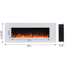 Load image into Gallery viewer, Valuxhome Electric Fireplace, 50 Inches Wall Mounted Fireplace with Overheating Protection, Thermostat, Timer & Remote, Touch Screen,1500/750W, White