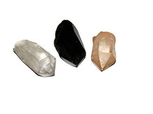 Load image into Gallery viewer, 3pc Set Clear & Smokey & Tangerine Quartz Points Raw Natural Healing Crystal Gemstone Specimens from Brazil