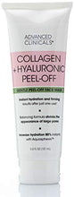 Load image into Gallery viewer, Advanced Clinicals Collagen + Hyaluronic Acid Anti-Aging Peel-Off Face Mask Hydrating, Tightening, Firming Vegan Peel Off Face Masks Smooth Wrinkles & Pores, Even Skin Tone (3.4oz)
