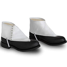 Load image into Gallery viewer, Skeleteen Costume White Gangster Spats - Roaring 20s Steampunk Dress Up Faux Leather Costume Shoe Cover White Spats with Silver Studs for Adults