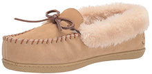 Load image into Gallery viewer, Dearfoams Women's Bethany Suede Moccasin Slipper, Desert, 9