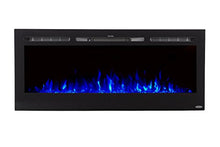 Load image into Gallery viewer, Touchstone 80004 - Sideline Electric Fireplace - 50 Inch Wide - in Wall Recessed - 5 Flame Settings - Realistic 3 Color Flame - 1500/750 Watt Heater - (Black) - Log & Crystal Hearth Options